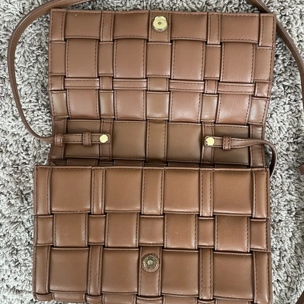 Michael Kors Chocolate Woven Crossbody Bag - Picture 4 of 6